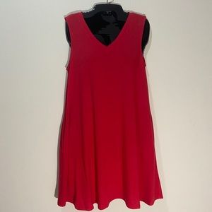 Zenana Premium Red V-neck Dress S NEW
